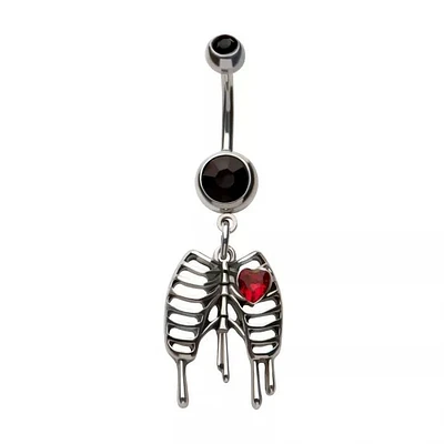 Dripping Ribcage With Red Heart Navel