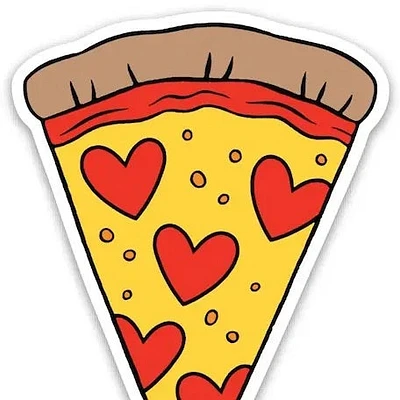 Pizza Hearts Sticker