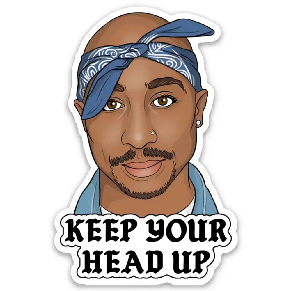 Tupac Keep Your Head Up Die Cut Sticker