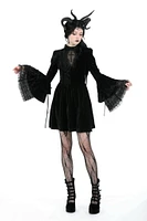 Gothic Cross Bell Sleebe Velvet Dress