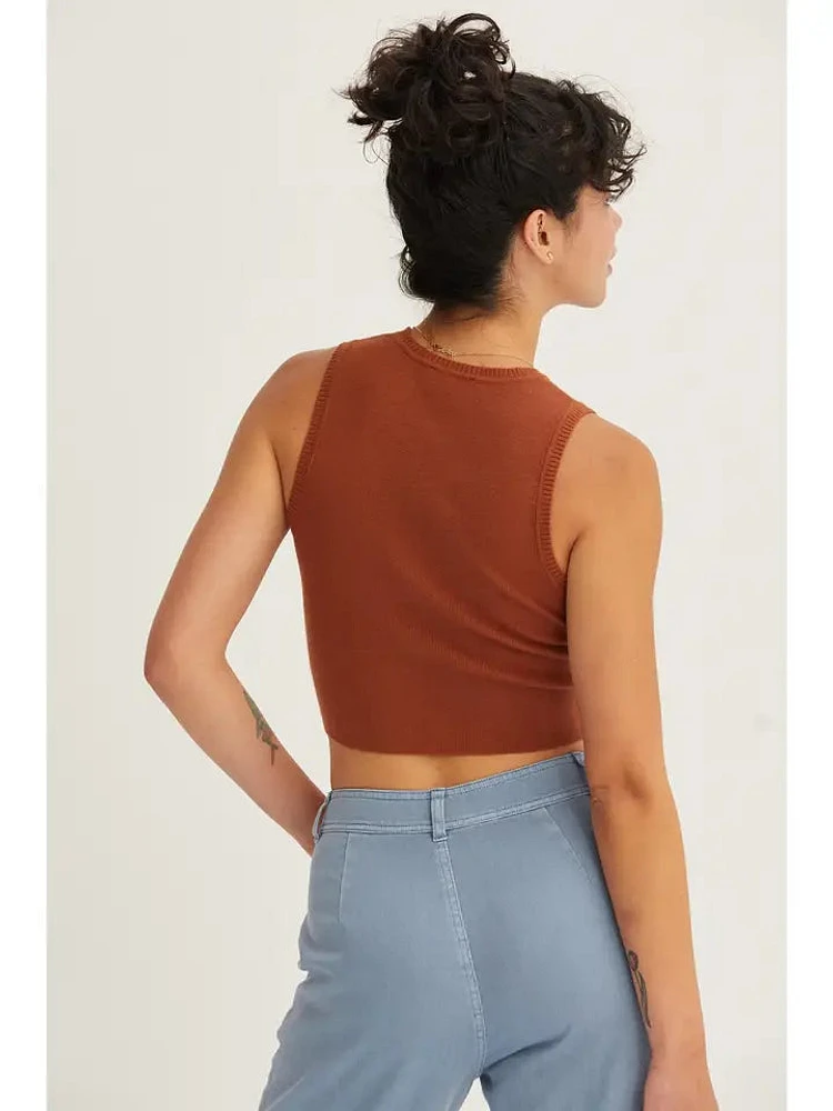 Ribbed Knit Cropped Tank Top