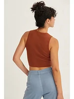 Ribbed Knit Cropped Tank Top