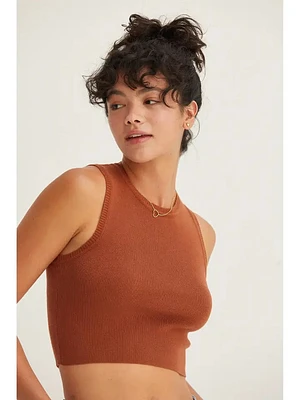 Ribbed Knit Cropped Tank Top