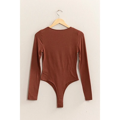 Square Neck Long Sleeve Bodysuit