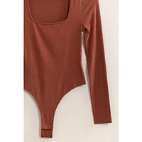 Square Neck Long Sleeve Bodysuit