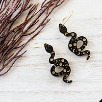 MOON PHASE SNAKE HOOP EARRINGS