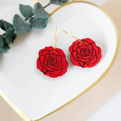 ROSE HOOP EARRINGS