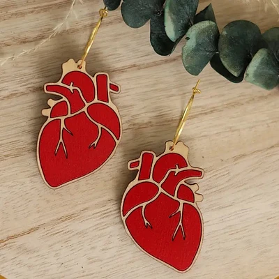 PENDIENTES ARO CORAZONES ANATÓMICOS