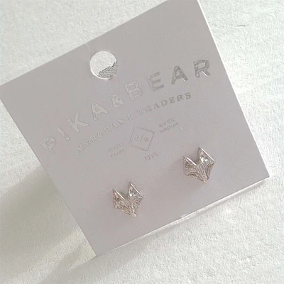 Silver Fox Stud Earrings