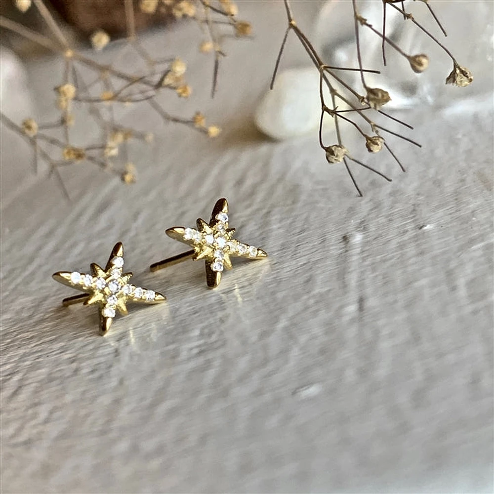 Arcturus Starburst Pave Stud Earrings