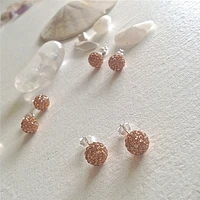 Novasphere Rosegold Color Shimmering Ball Stud Earrings 10MM