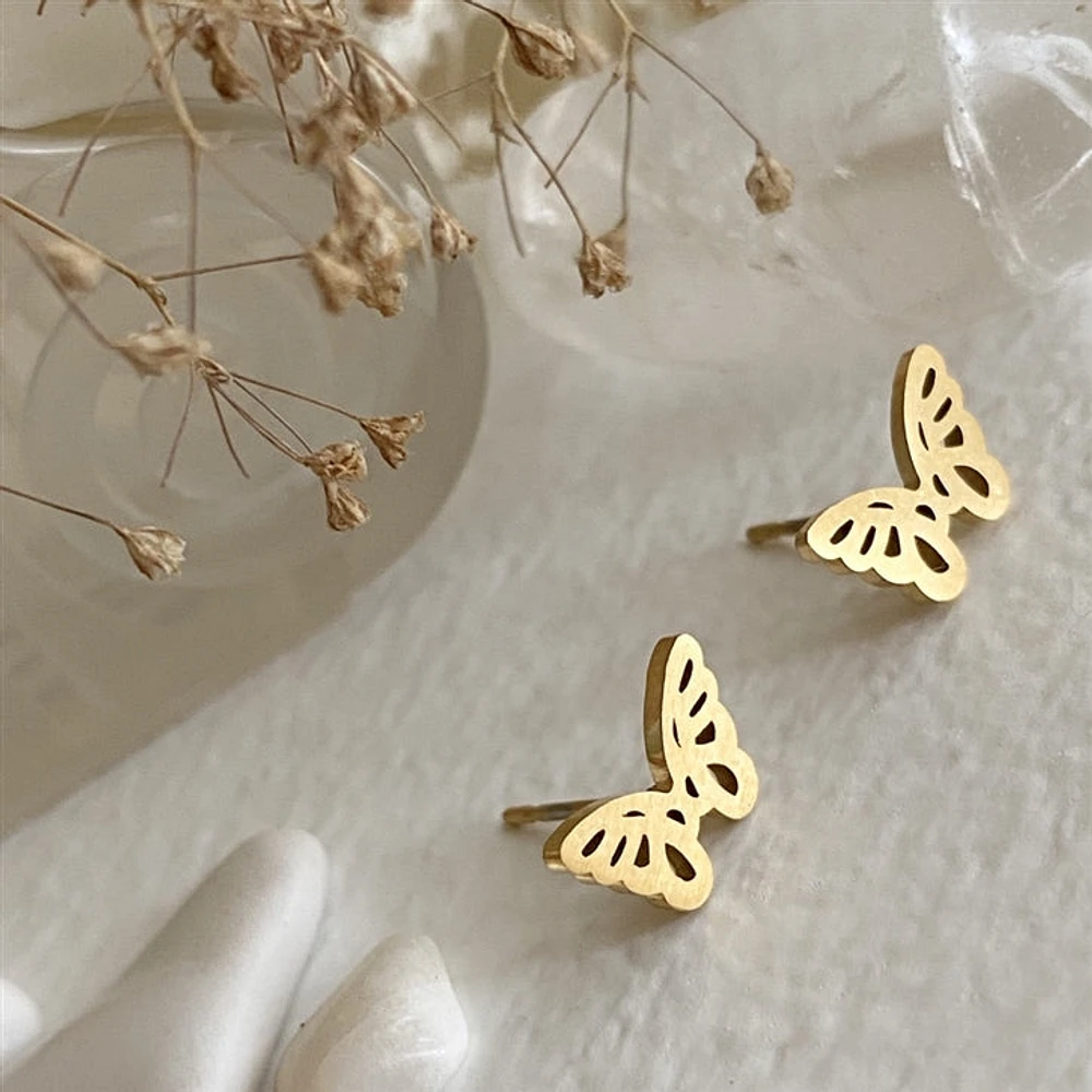 Levar Butterfly Silhouette Stud Earrings