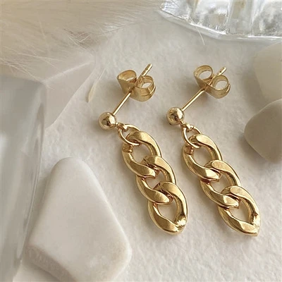 Boucles d'oreilles à grande chaîne gourmette 2 Chainz