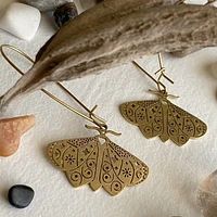 I Love Lamp Brass Moth Drop Earring