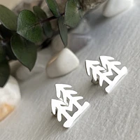 Lodge Pole Tall Tree Silver Stud Earrings