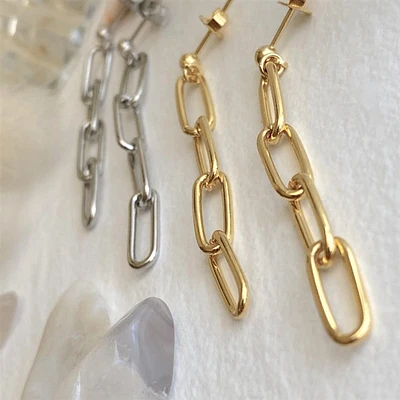 Montmarte Paperclip Chain Drop Earrings.