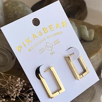 Pendientes Aros Bisagra Rectangular Brut