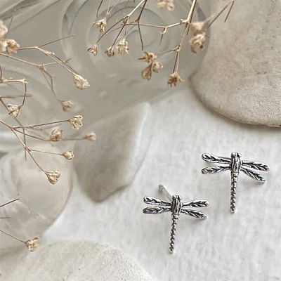 Ondante Dragonfly Stud Earrings Sterling Silver