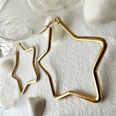 Arcalis Star Shaped Hoop Earrings