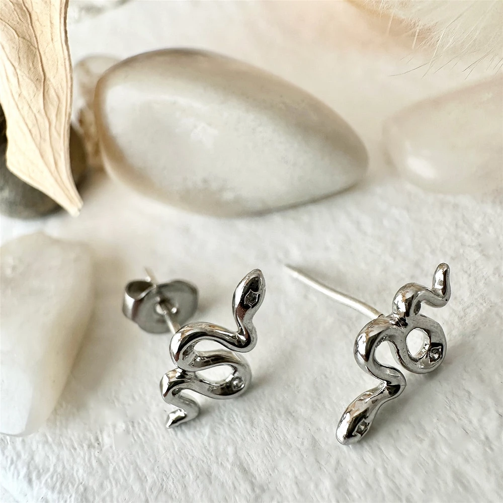 Grasslands Tiny Snake Stud Earrings