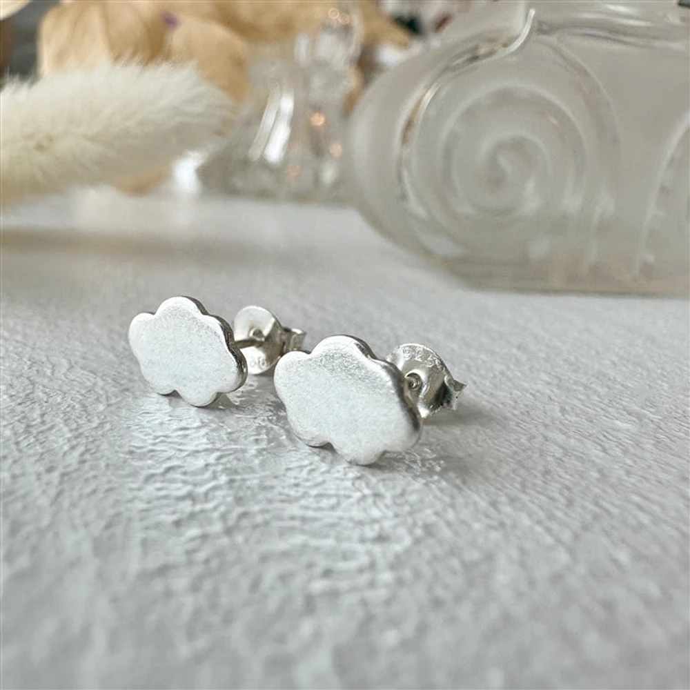 Nephos Tiny Cloud Stud Earrings