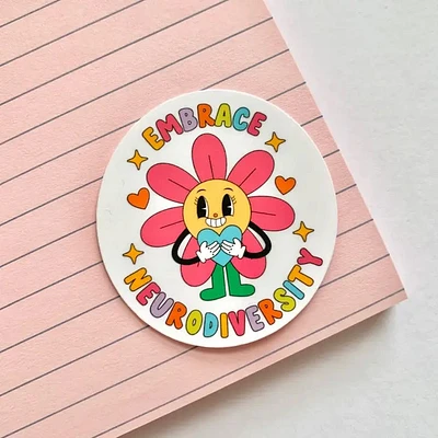 Embrace Neurodiversity Flower Sticker