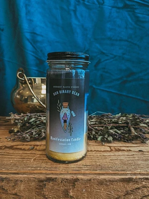Enby Manifestation Candle - Non Binary Pride Flag