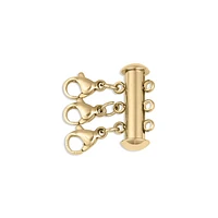18K Gold Pvd 3 Row Layering Necklace Magnetic Clasp