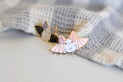 Albino Big Eared Bat Enamel Pin