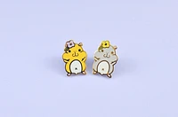 Hamster With Flowers Pin