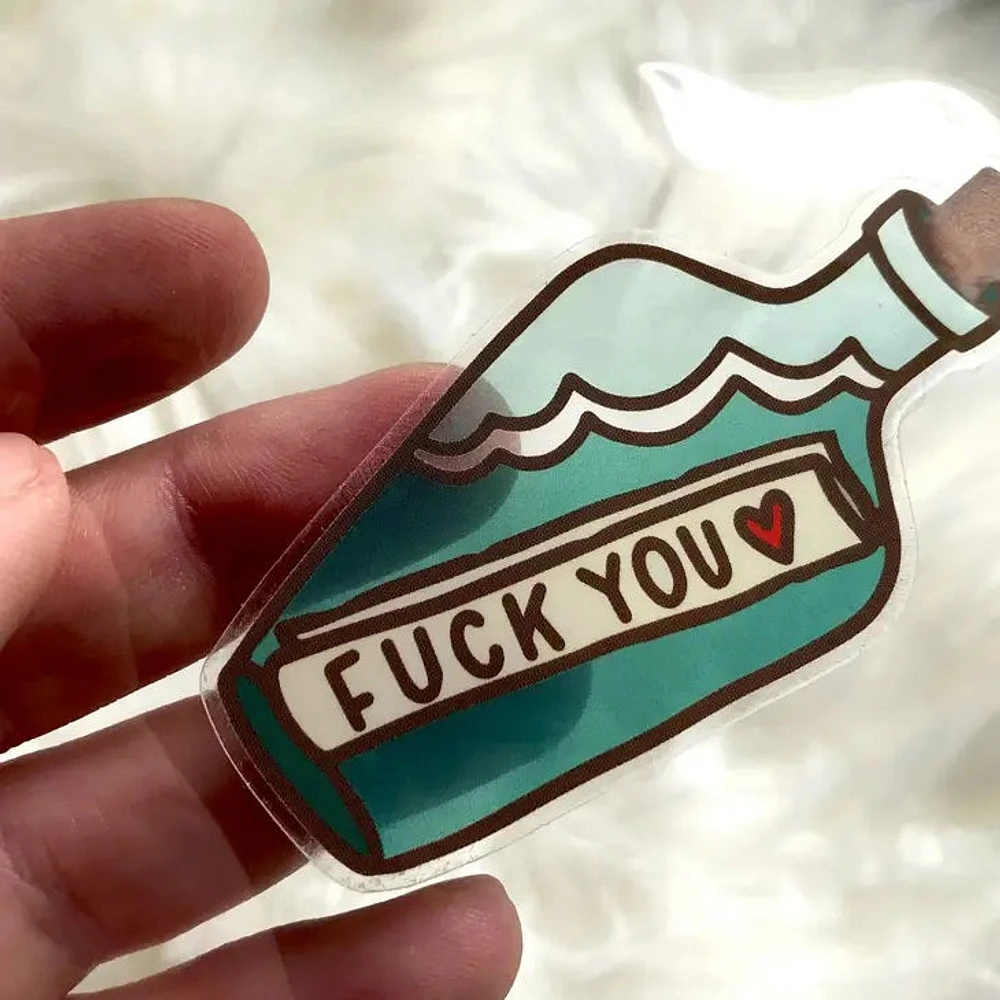 F*ck You Message In A Bottle Sticker