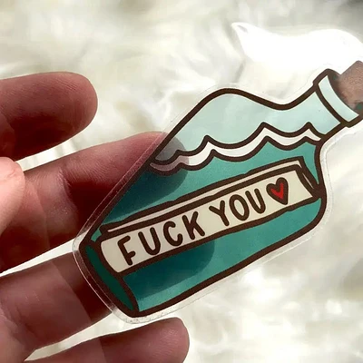 F*ck You Message In A Bottle Sticker