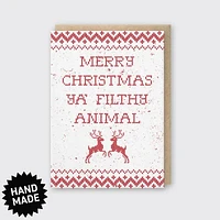 Tarjeta Feliz Navidad Animal Sucio