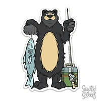 Fishing Bear Sticker