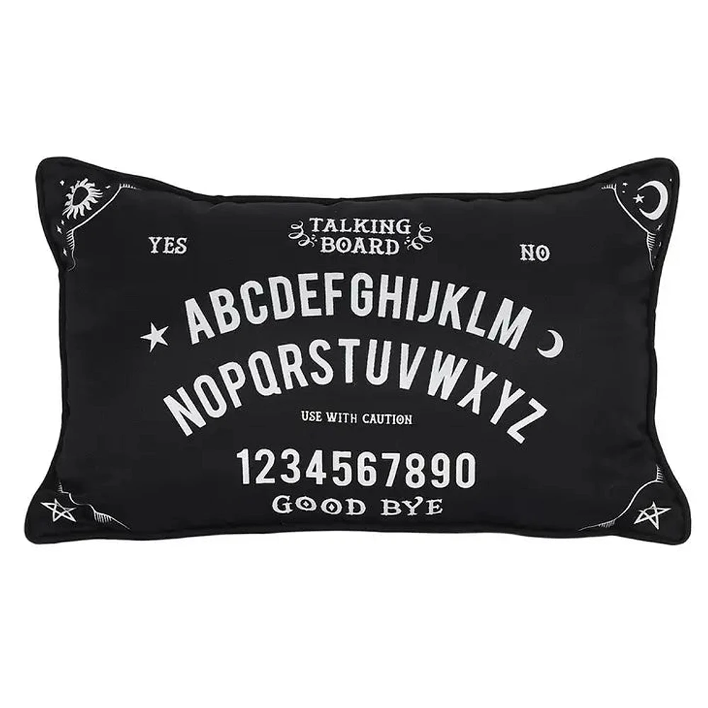 Cojín Tabla Ouija en blanco y negro