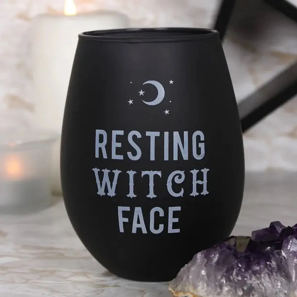 Resting Witch Face Wine Glass