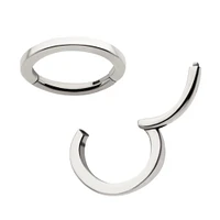 Flat Oval Plain Titanium Hinged Hoop