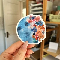 Flower Moon Vinyl Sticker