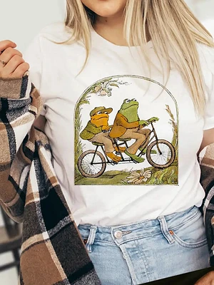 Rana y sapo Cottagecore Meme libro camiseta