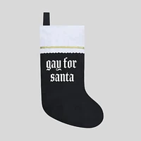 Gay For Santa Goth Alt LGBTQ+ Christmas Stocking