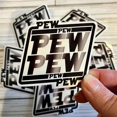 Pew Pew Pew Vinilo Pegatina