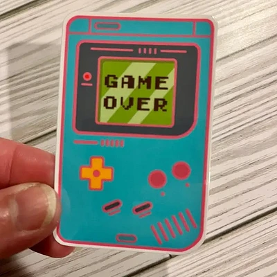 Game Over Game Boy Vinyl Sticker