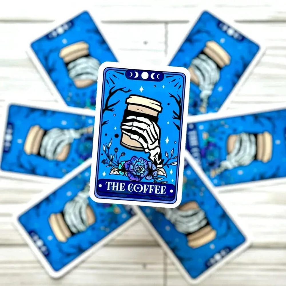 La carta del tarot del café Pegatina