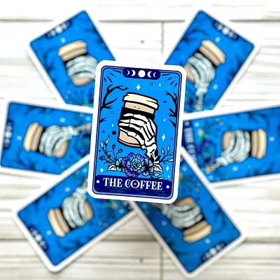 La carta del tarot del café Pegatina