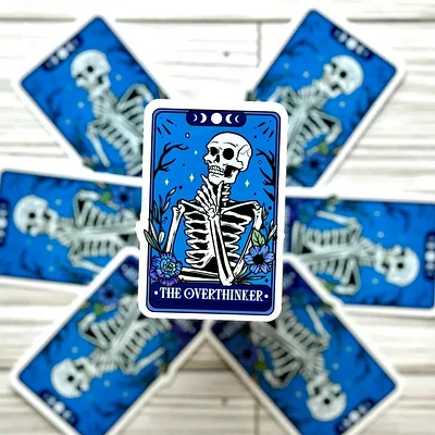 The Overthinker Tarot Card Vinyl Sticker