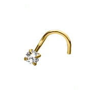 20g Gold PVD With 1.5mm Clear Gem Nose Screw