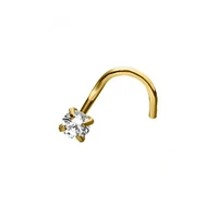 20g Gold PVD With 2mm Prong Clear Gem