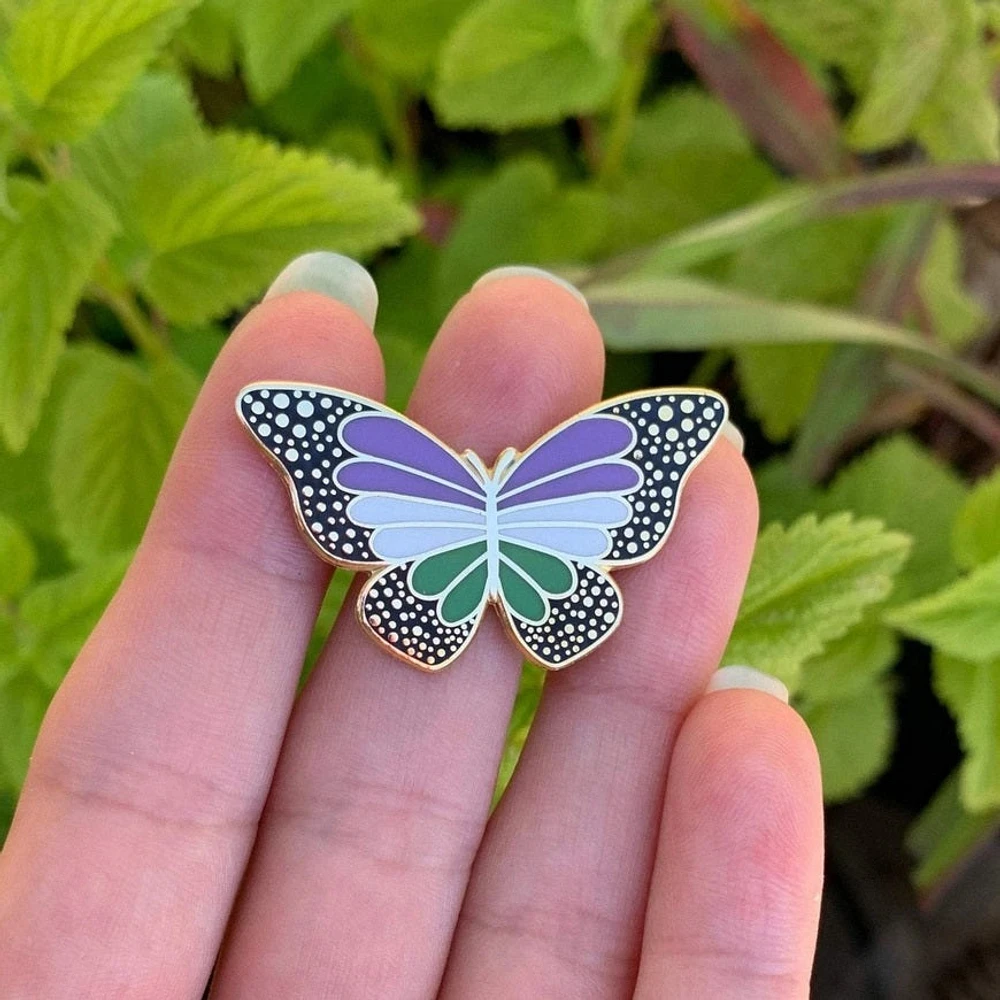 Épingle papillon de fierté Genderqueer