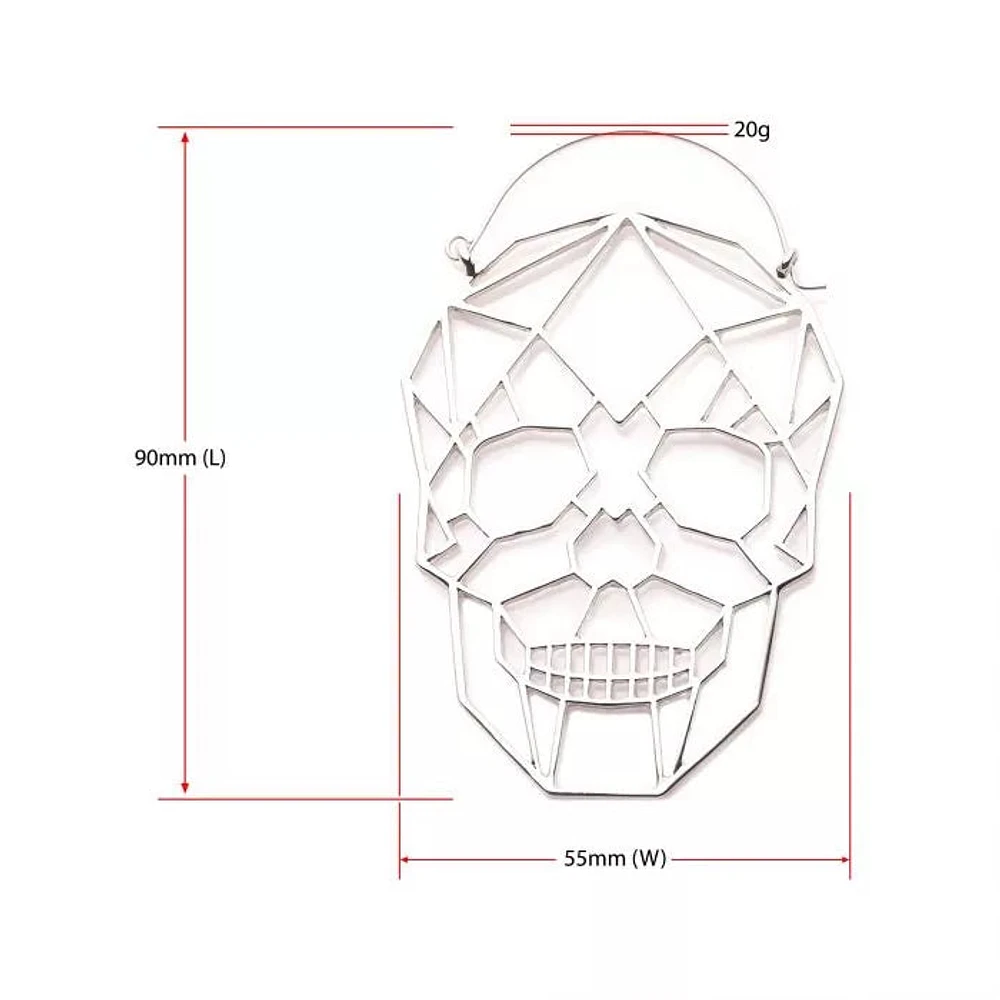 Geometric Cut Out Skull Head Plug Hanger