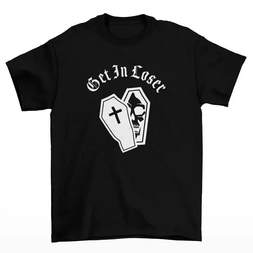 Black Get Loser Tshirt White Lettering